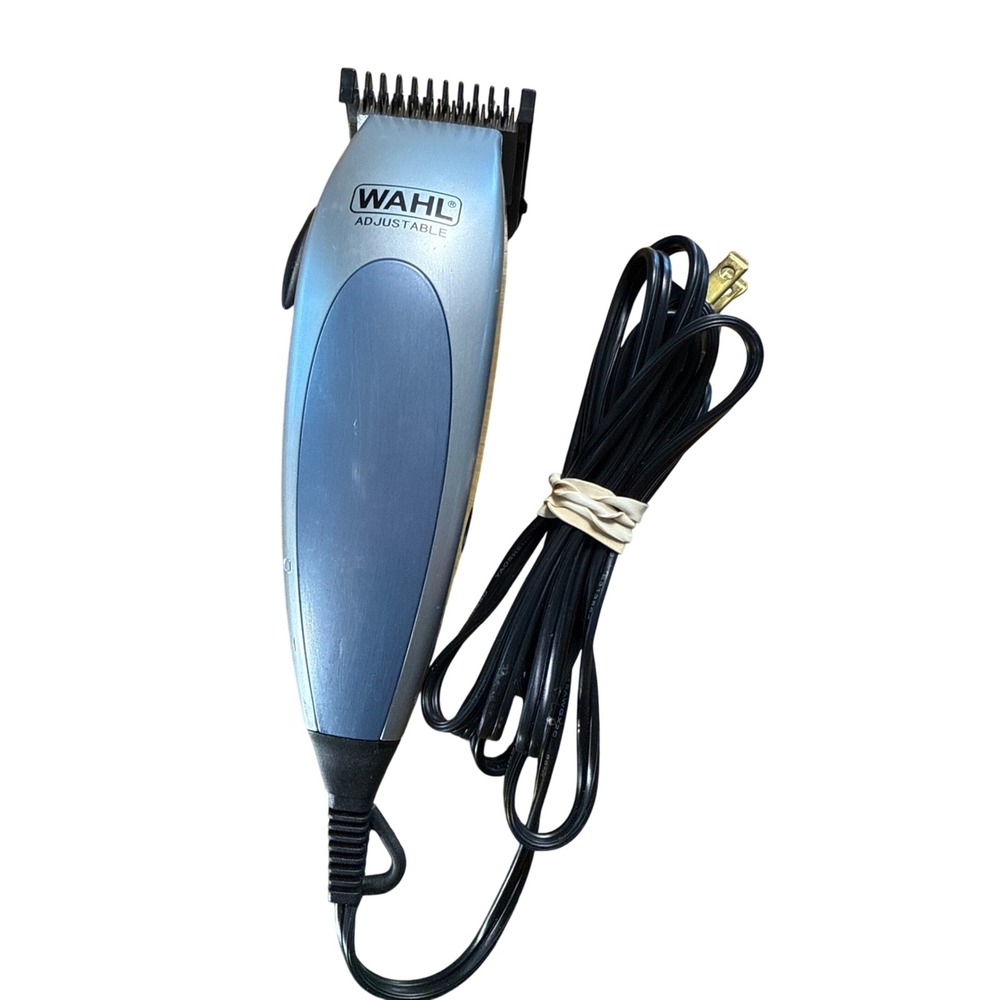 Wahl Adjustable Corded Hair Clippers Silver Black Model NAC Home Grooming Trimmr